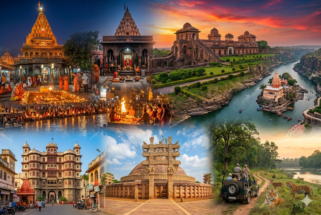 Madhya Pradesh – “A Soul-stirring Journey Through Time and Nature, Where the Divine Echoes of Ancient Temples Meet the Untamed Pulse of The Wild Heart of Bharat.”