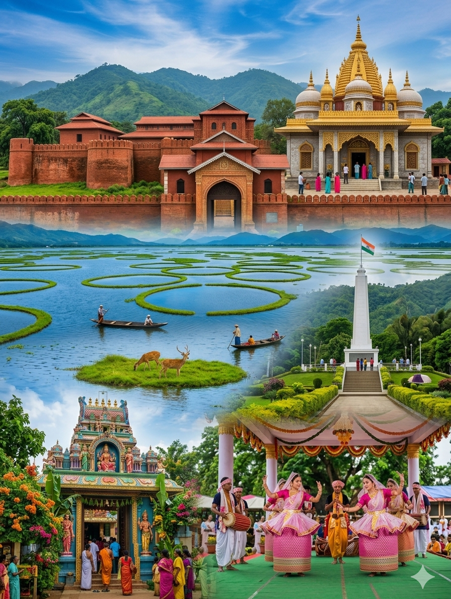 Manipur – “”Lose Yourself in the Mystique of the East, Where the World’s Only Floating Park Meets the Rhythmic Pulse of Ancient Traditions.”